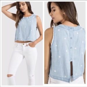 Cloth & Stone Chambray Crop Top